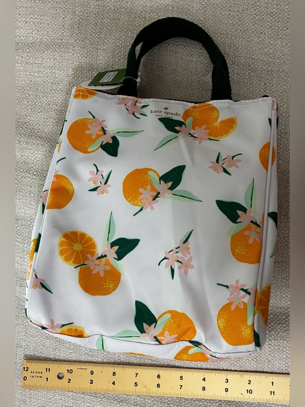 kate spade NWT orange citrus print insulated lunch tote food storage container - Picture 11 of 13